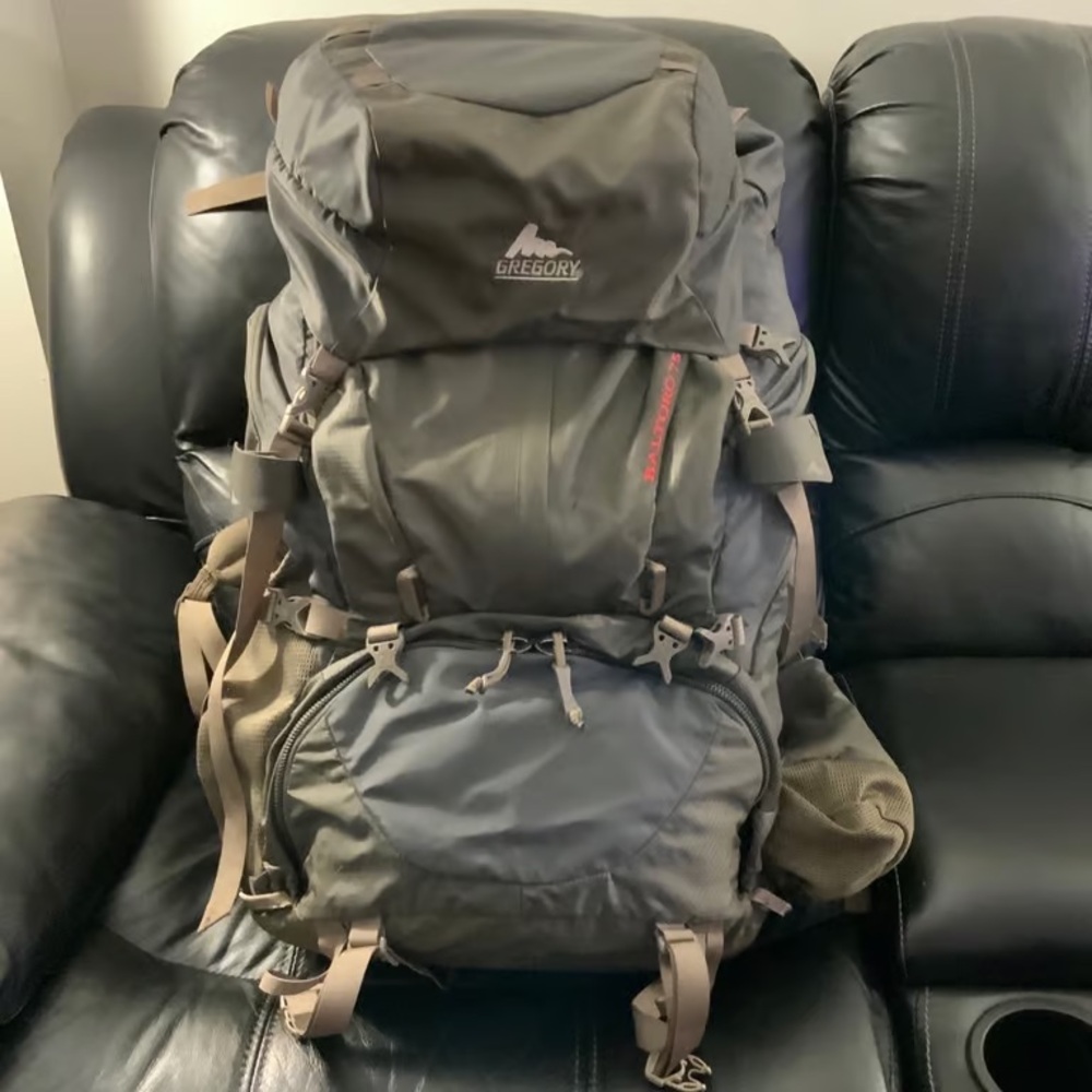 Gregory Men's Adventure Backpack in Gray and Brown